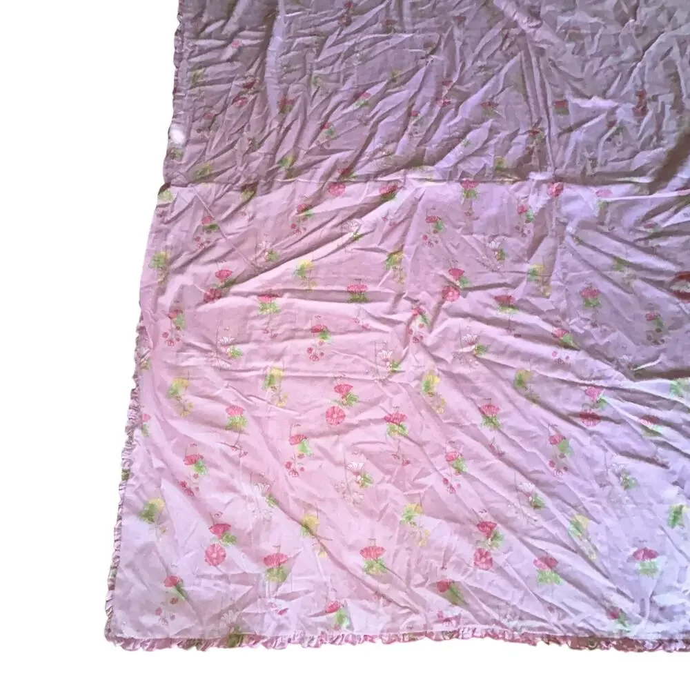 Whistle and wind pink fairy ruffle border 2 shams and duvet cover full size girl